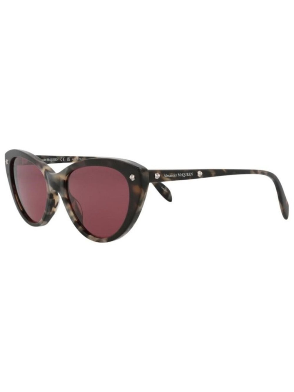 New Alexander McQueen Womens Cat Eye Havana Havana Violet Fashion Designer Sungl